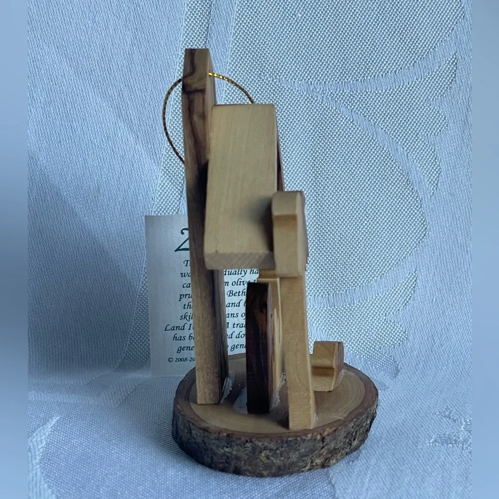 Hand Carved Olive Wood Nativity Ornament Holy Family Crèche Bethlehem Made